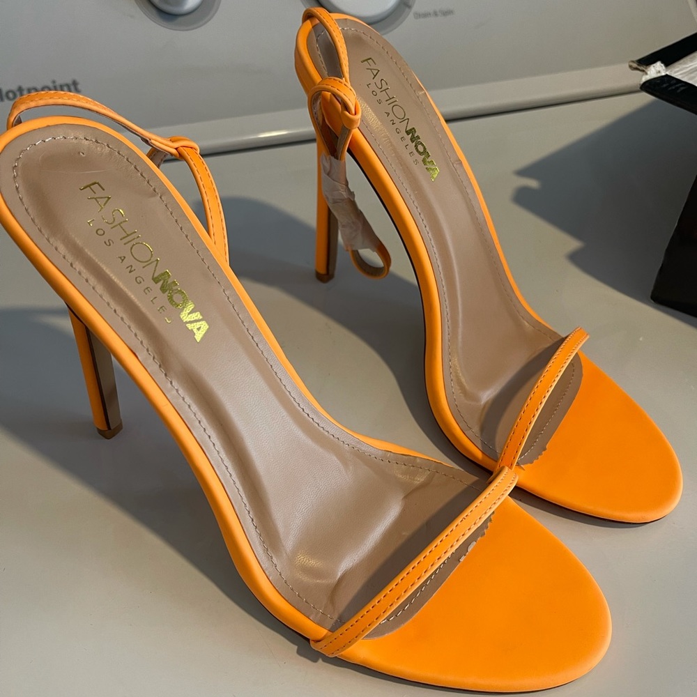 Orange strap heels